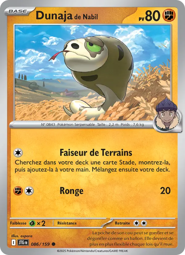 086/159 - Dunaja de Nabil — Carte Pokémon Aventures Ensemble 086/159