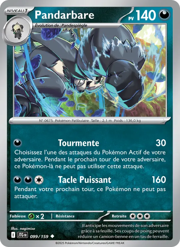 099/159 - Pandarbare — Carte Pokémon Aventures Ensemble 099/159