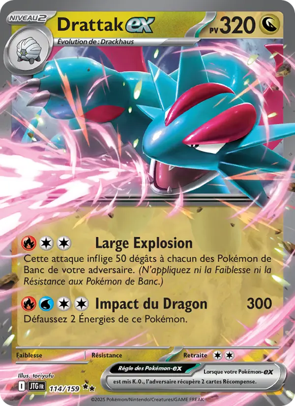 114/159 - Drattak EX — Carte Pokémon Aventures Ensemble 114/159