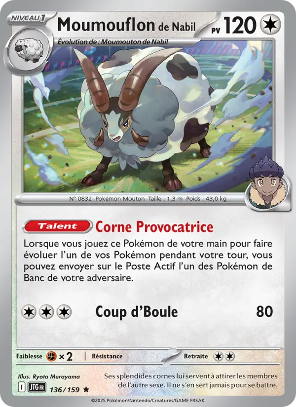 Moumouflon de Nabil — Carte Pokémon 136 Aventures Ensemble