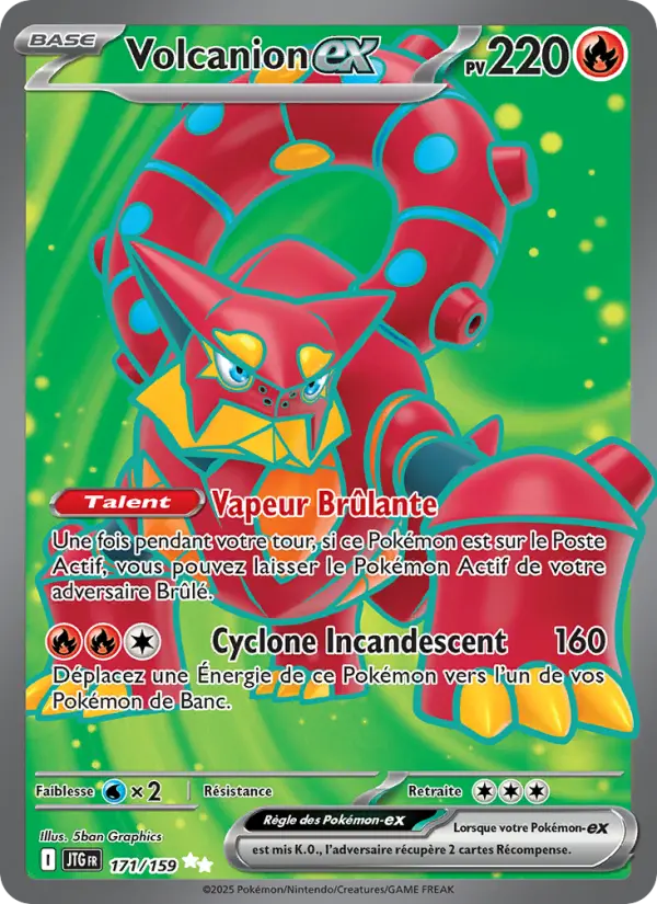 171/159 - Volcanion EX — Carte Pokémon Aventures Ensemble 171/159