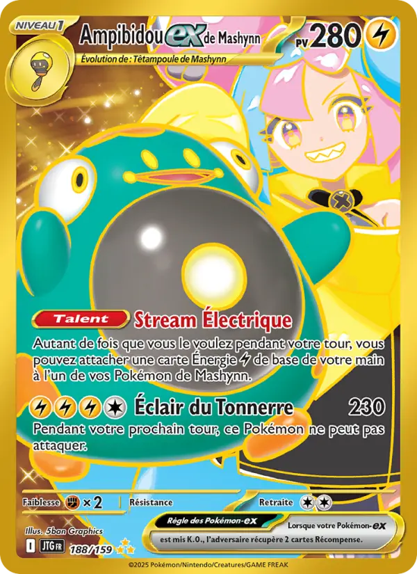 Ampibidou-ex de Mashynn — Carte Pokémon 188 Aventures Ensemble