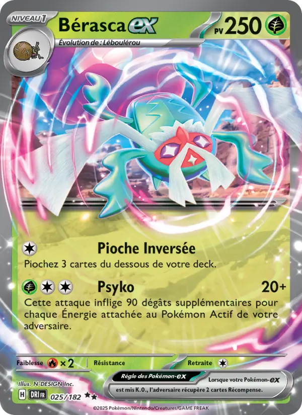 025/182 - Bérasca EX — Carte Pokémon Rivalités Destinées 025/182