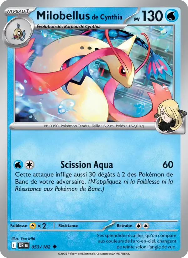 053/182 - Milobellus de Cynthia — Carte Pokémon Rivalités Destinées 053/182