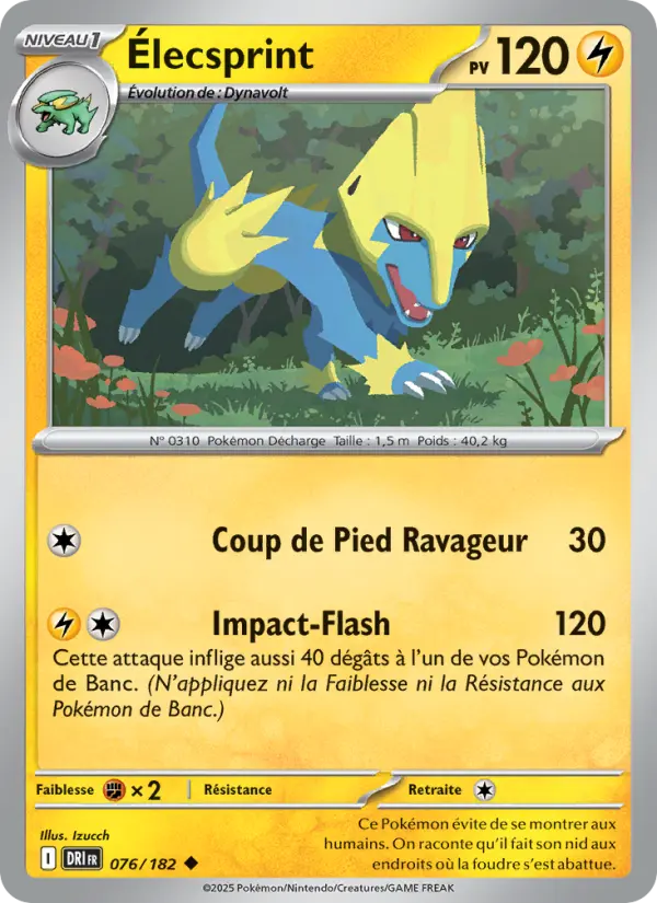 076/182 - Élecsprint — Carte Pokémon Rivalités Destinées 076/182