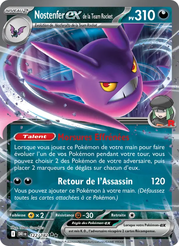 Nostenfer-ex de la Team Rocket — Carte Pokémon 122 Rivalités Destinées