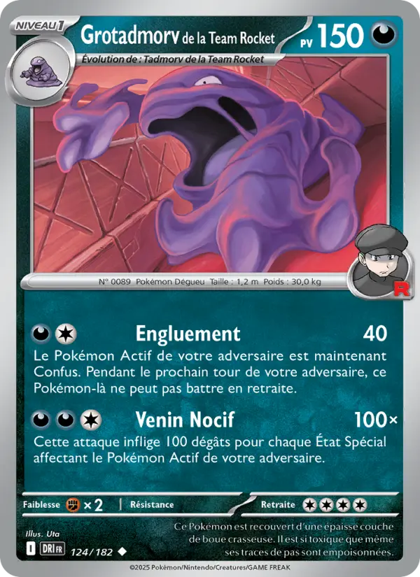 124/182 - Grotadmorv de la Team Rocket — Carte Pokémon Rivalités Destinées 124/182