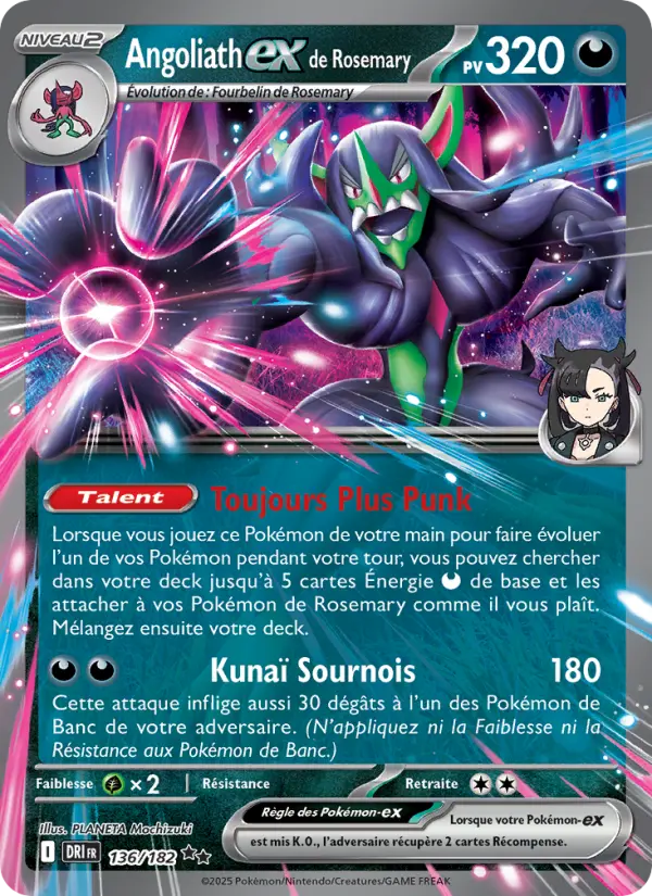 Angoliath-ex de Rosemary — Carte Pokémon 136 Rivalités Destinées