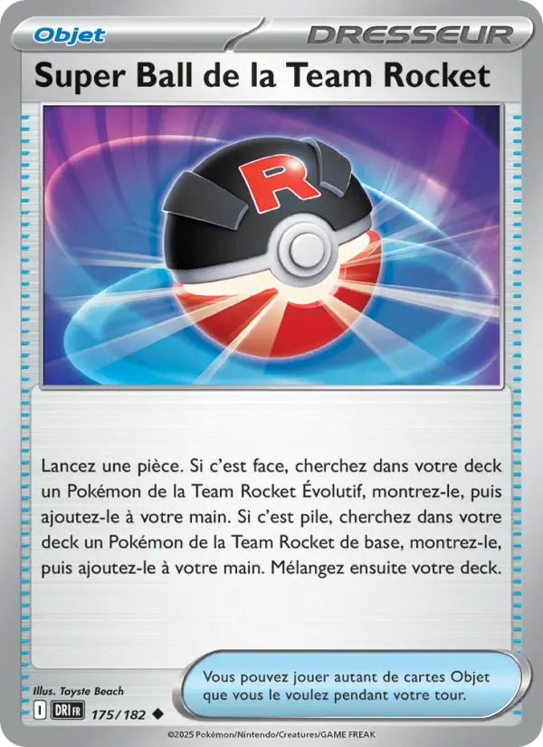 175/182 - Super Ball de la Team Rocket — Carte Pokémon Rivalités Destinées 175/182
