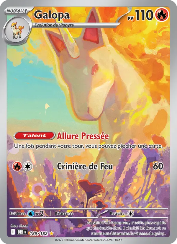 189/182 - Galopa — Carte Pokémon Rivalités Destinées 189/182