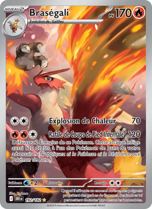 192/182 - Braségali — Carte Pokémon Rivalités Destinées 192/182