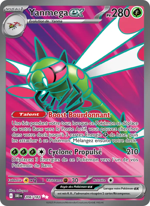 206/182 - Yanmega EX — Carte Pokémon Rivalités Destinées 206/182