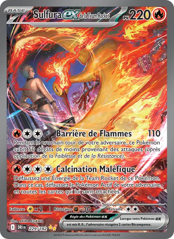 Sulfura-ex de la Team Rocket — Carte Pokémon 229 Rivalités Destinées