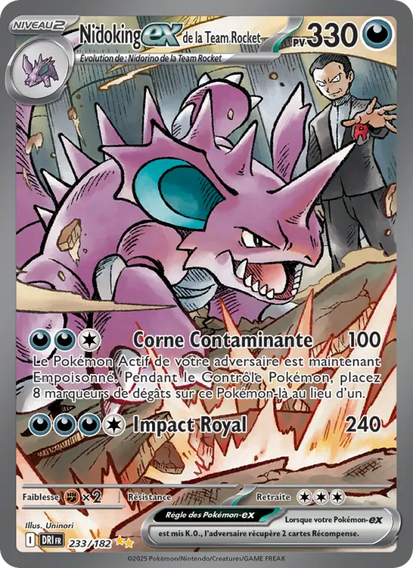 Nidoking-ex de la Team Rocket — Carte Pokémon 233 Rivalités Destinées