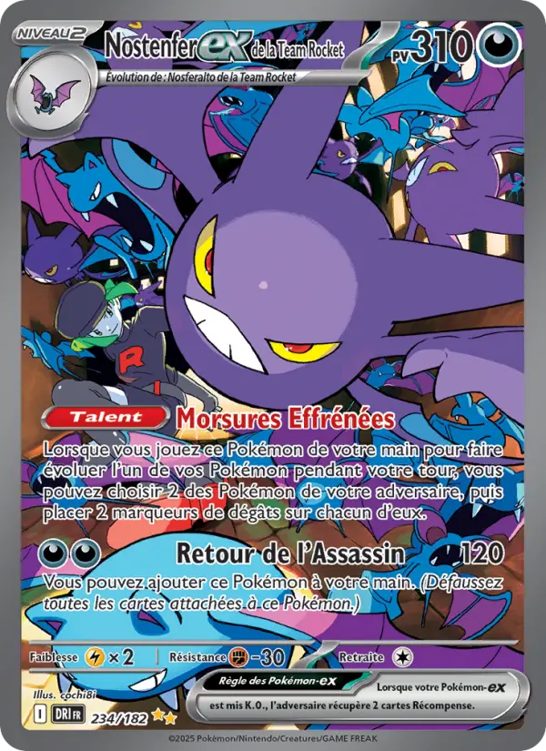 234/182 - Nostenfer EX de la Team Rocket — Carte Pokémon Rivalités Destinées 234/182