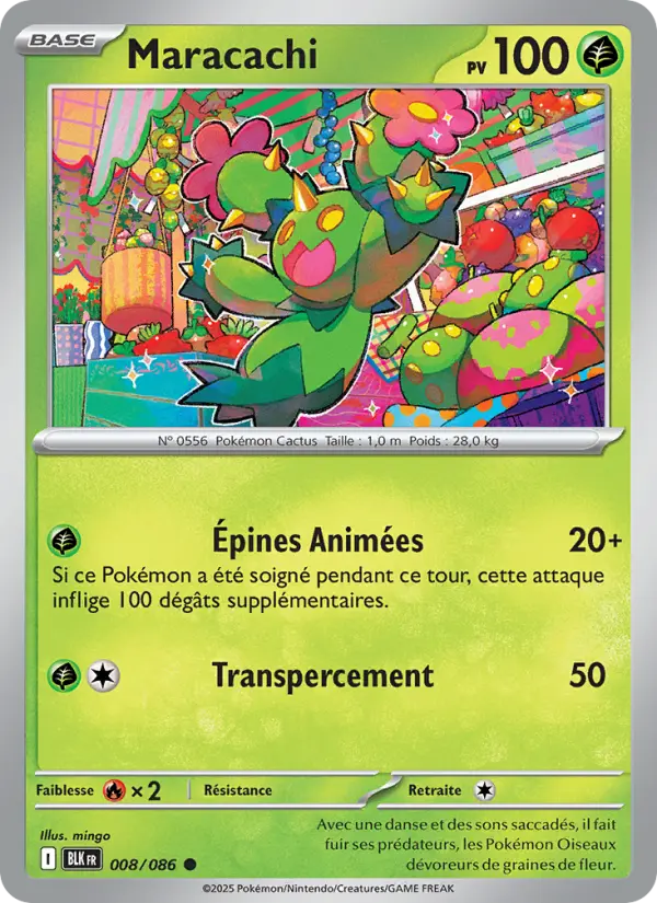 Maracachi — Carte Pokémon 008 Foudre Noire