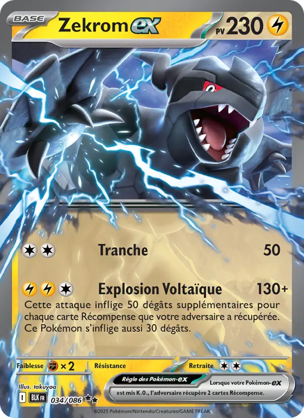 034/086 - Zekrom EX — Carte Pokémon Foudre Noire 034/86