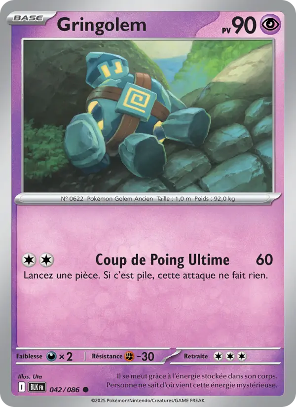 042/086 - Gringolem — Carte Pokémon Foudre Noire 042/86
