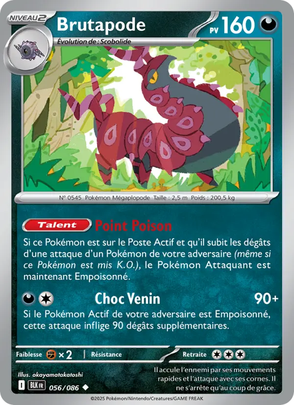 Brutapode — Carte Pokémon 056 Foudre Noire