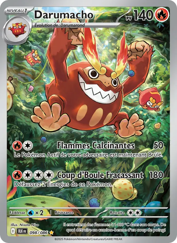 098/086 - Darumacho — Carte Pokémon Foudre Noire 098/86