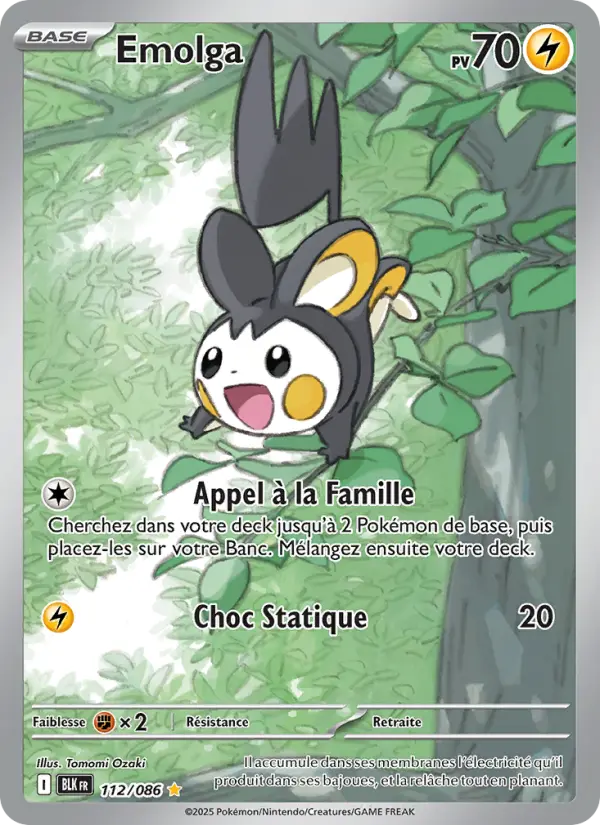 Emolga — Carte Pokémon 112 Foudre Noire