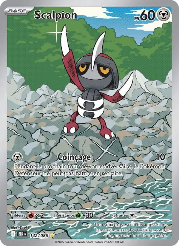 142/086 - Scalpion — Carte Pokémon Foudre Noire 142/86