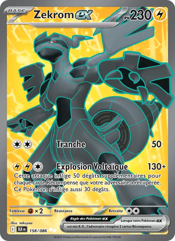 158/086 - Zekrom EX — Carte Pokémon Foudre Noire 158/86