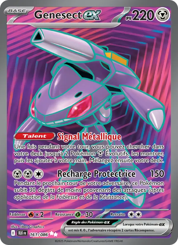 161/086 - Genesect EX — Carte Pokémon Foudre Noire 161/86