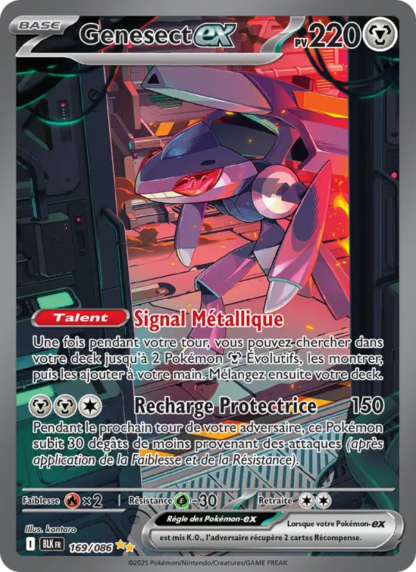 169/086 - Genesect EX — Carte Pokémon Foudre Noire 169/86