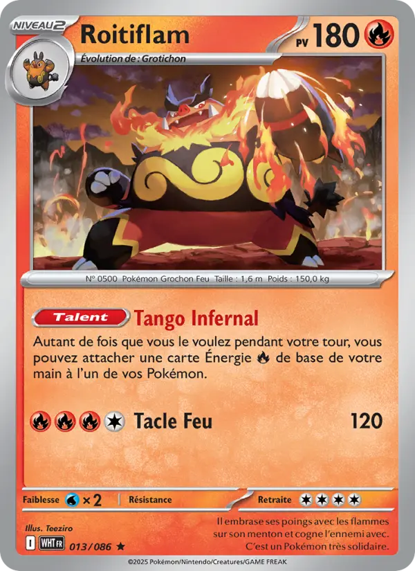 013/086 - Roitiflam — Carte Pokémon Flamme Blanche 013/86