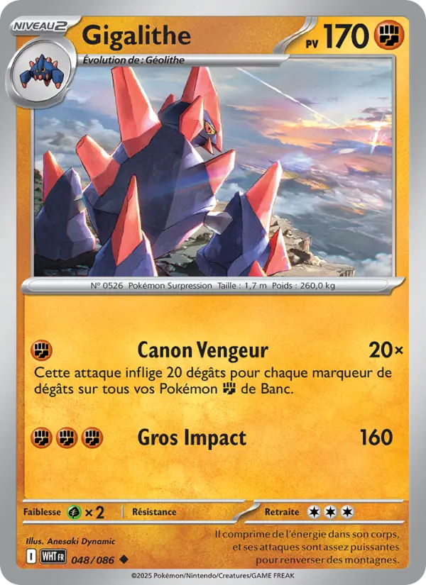 Gigalithe — Carte Pokémon 048 Flamme Blanche