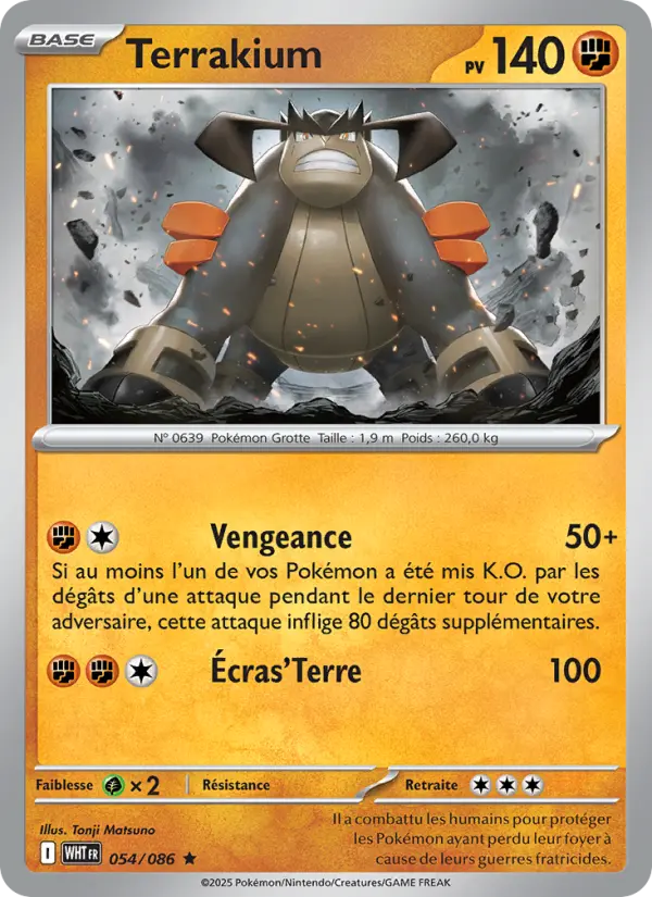 054/086 - Terrakium — Carte Pokémon Flamme Blanche 054/86