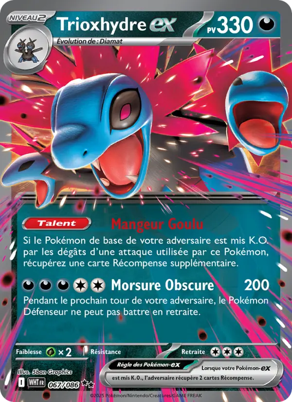 067/086 - Trioxhydre EX — Carte Pokémon Flamme Blanche 067/86