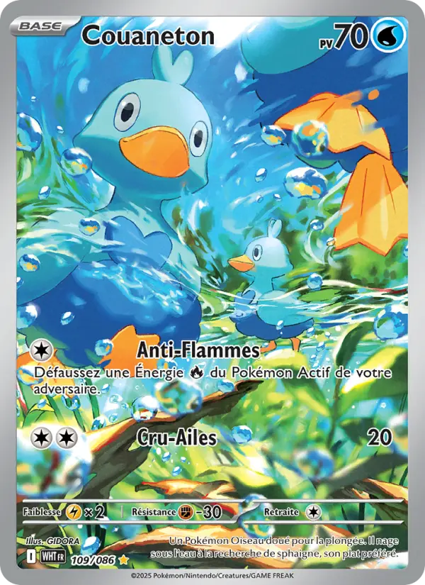 109/086 - Couaneton — Carte Pokémon Flamme Blanche 109/86