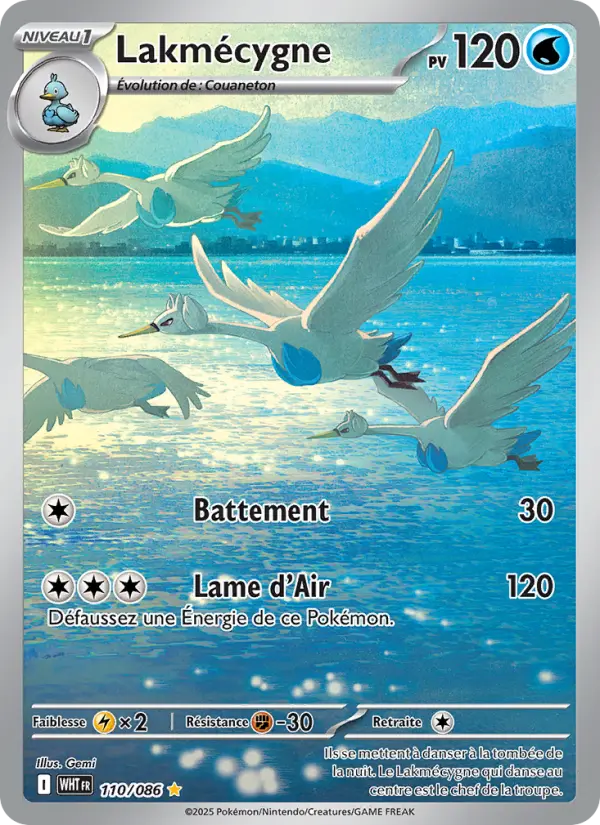 110/086 - Lakmécygne — Carte Pokémon Flamme Blanche 110/86