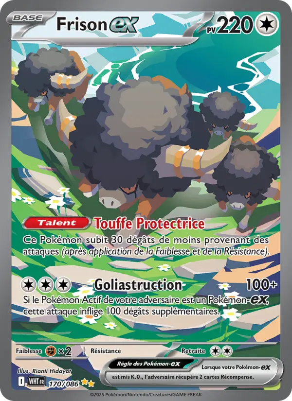 170/086 - Frison EX — Carte Pokémon Flamme Blanche 170/86