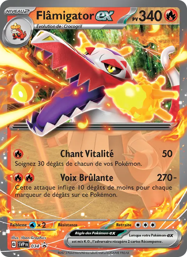 Flâmigator-ex — Carte Pokémon 034 SVP Black Star Promos