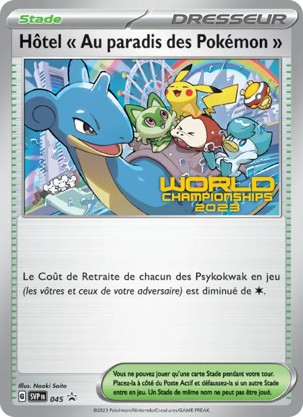 SVP045 - Hôtel " Au paradis des Pokémon " — Carte Pokémon SVP Black Star Promos 045/225