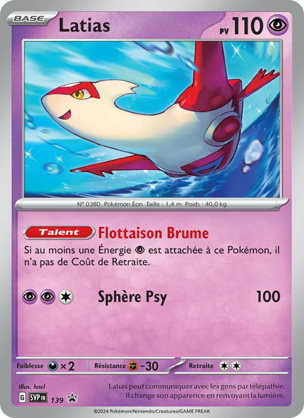 Latias — Carte Pokémon 139 SVP Black Star Promos