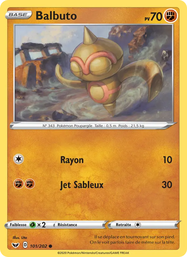 101/202 - Balbuto — Carte Pokémon Épée et Bouclier 101/202