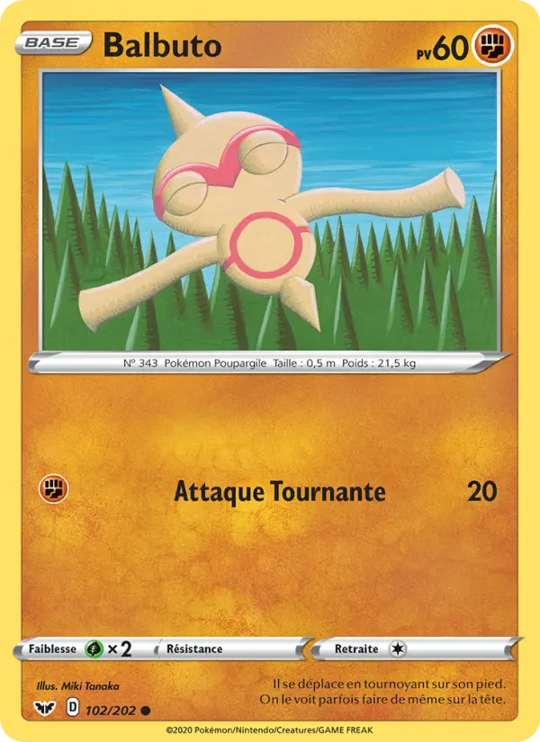 102/202 - Balbuto — Carte Pokémon Épée et Bouclier 102/202