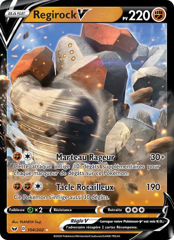 104/202 - Regirock V — Carte Pokémon Épée et Bouclier 104/202