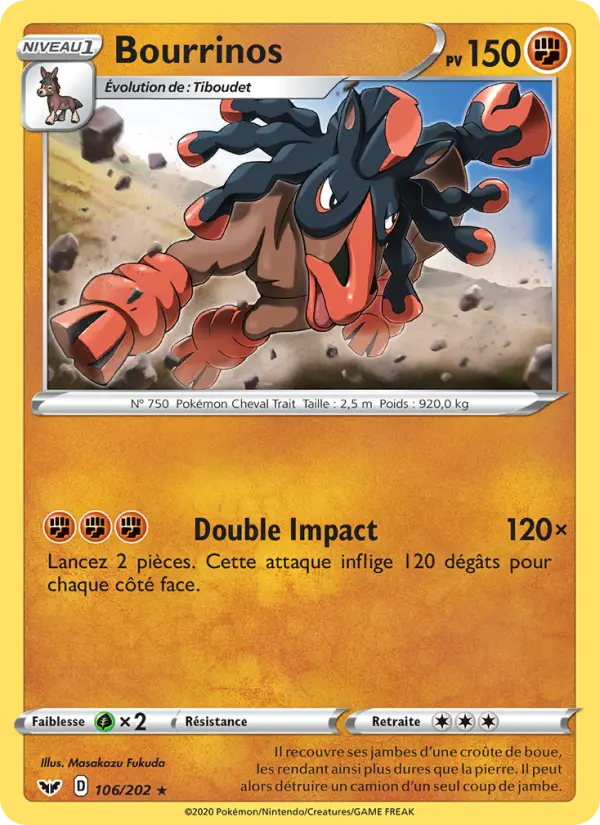Bourrinos — Carte Pokémon 106 Épée et Bouclier