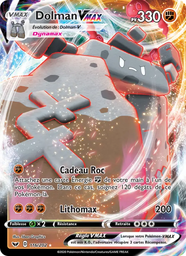 Dolman VMAX — Carte Pokémon 116 Épée et Bouclier