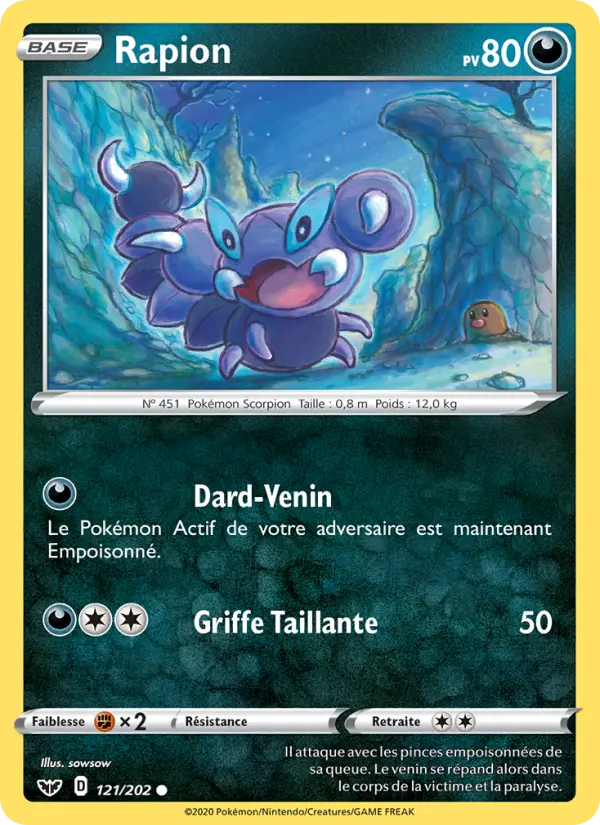 Rapion — Carte Pokémon 121 Épée et Bouclier