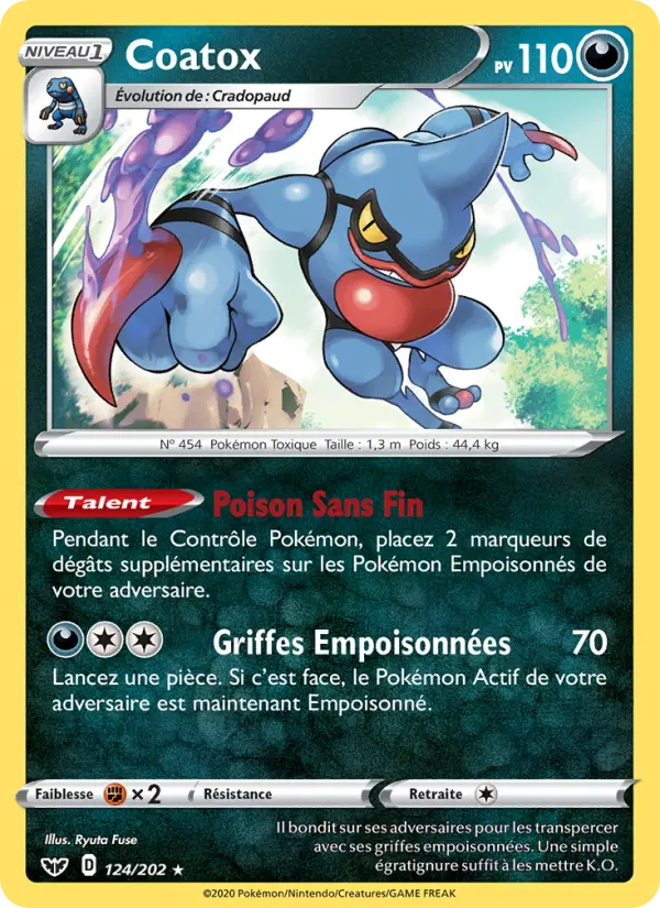 Coatox — Carte Pokémon 124 Épée et Bouclier