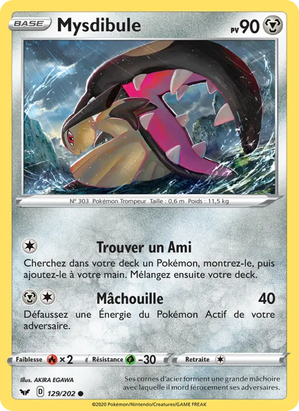 Mysdibule — Carte Pokémon 129 Épée et Bouclier