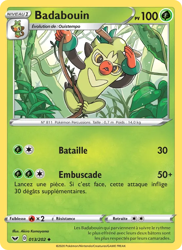 013/202 - Badabouin — Carte Pokémon Épée et Bouclier 13/202