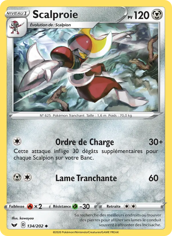 134/202 - Scalproie — Carte Pokémon Épée et Bouclier 134/202