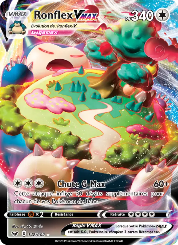 Ronflex VMAX — Carte Pokémon 142 Épée et Bouclier